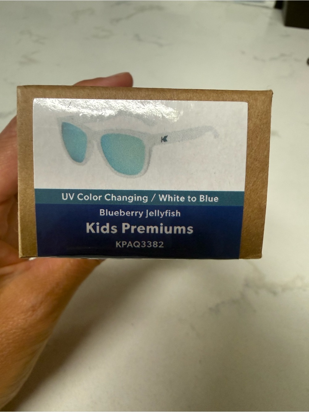 Kids Premiums UV Color-Changing Sunglasses - White to Blue (Blueberry Jellyfish)